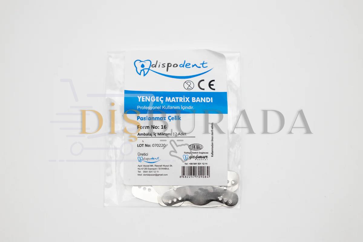 Dispodent Yengeç Matrix Bandı 2 Delikli Form No:12