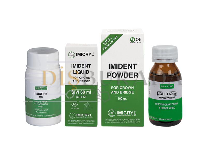 İmicryl-Imıdent Geçici Kron Köprü Akriliği 100 G Toz / 50 Ml Likit
