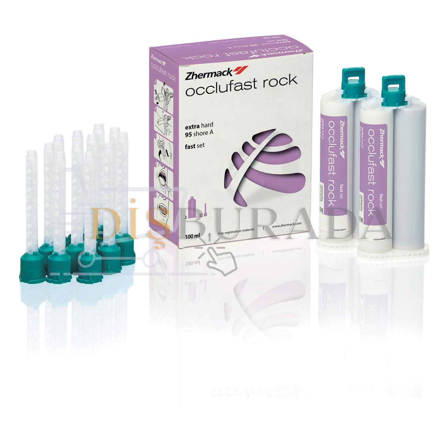Zhermack Occlufast Rock A Tipi Kapanış Silikon Ölçü Maddesi Extra Hard  2*50 Ml