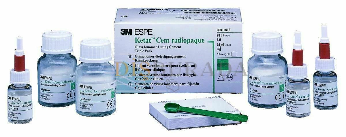 3M Ketac Cem Radiopaque Cam İyonomer Siman 3'Lü Set Ref:37230
