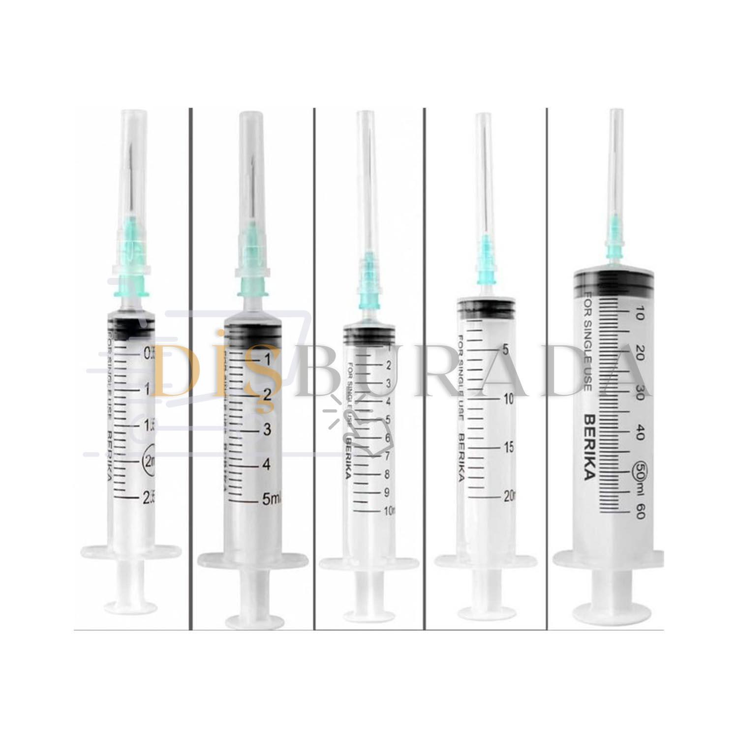 Berika 2 Ml Enjektör  40X40 Kısa Kilitli - 220'Li Paket