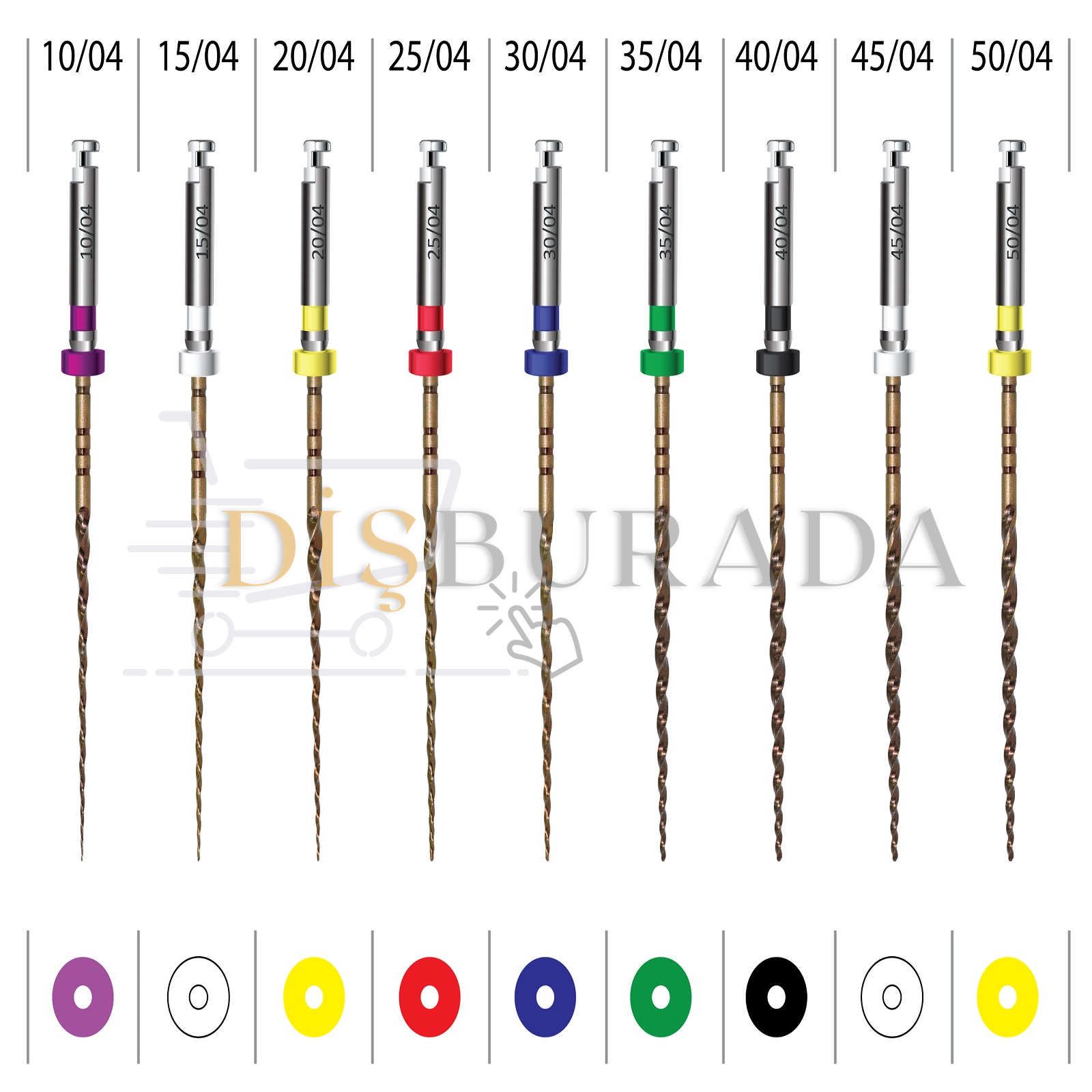 Endoart Smart Gold Kanal Eğesi 25Mm / Kit  1 (19/08, 15/04, 20/4, 25/4, 30/4, 35/4)