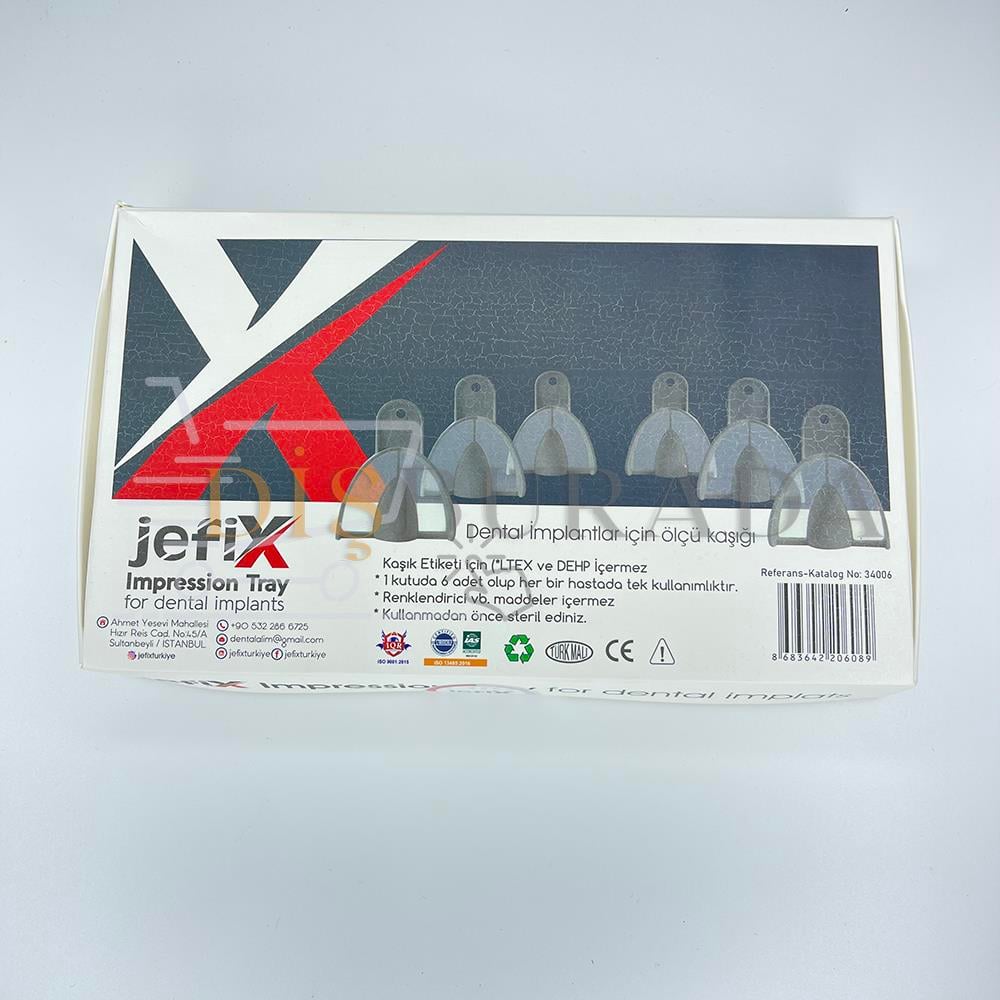 Jefix Impression Tray Dental Ölçü Kaşığı 6'Lı  -Asortment