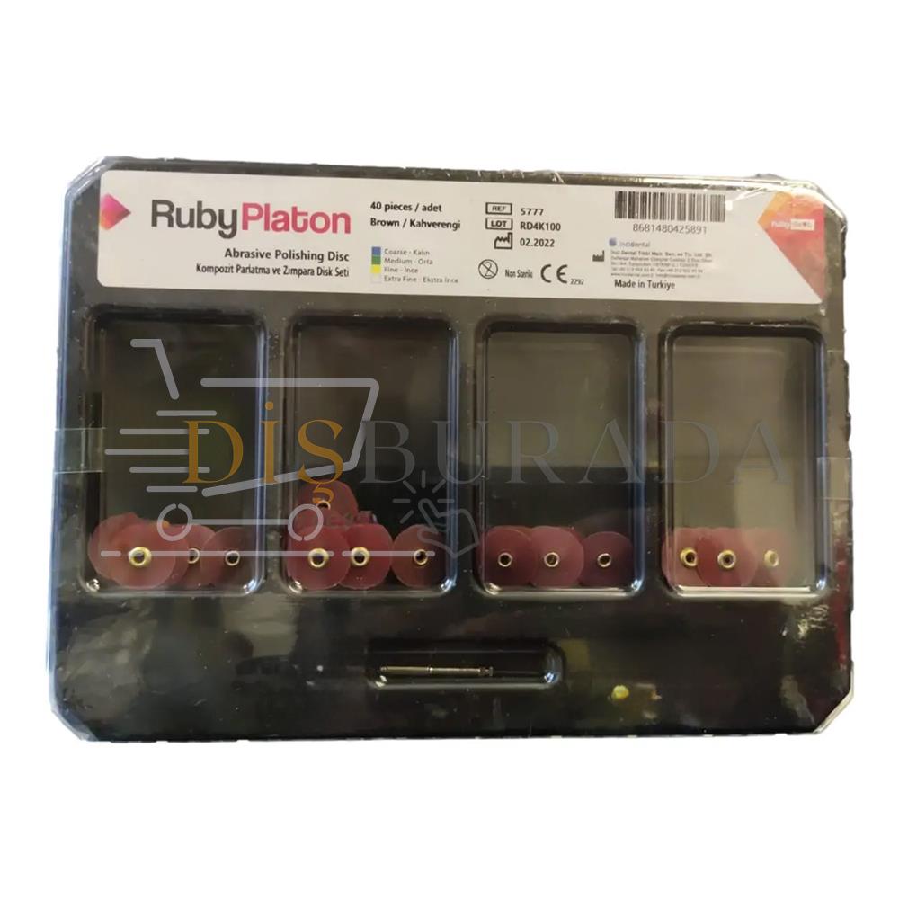 Ruby Platon Kompozit Parlatma Ve Zımpara Disk Seti - Kahverengi