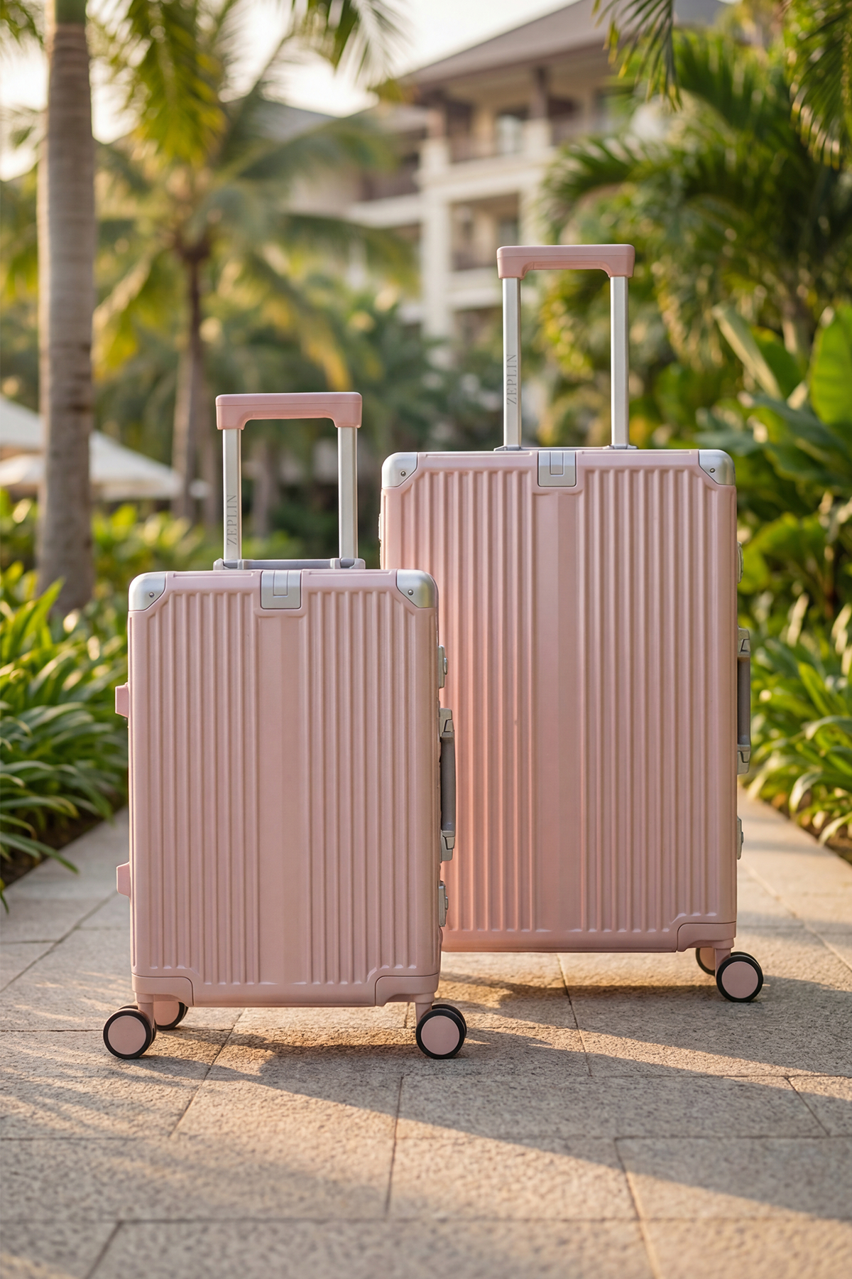 Joya PC Policarbon 2'li Valiz Seti (Kabin ve Orta) Pembe