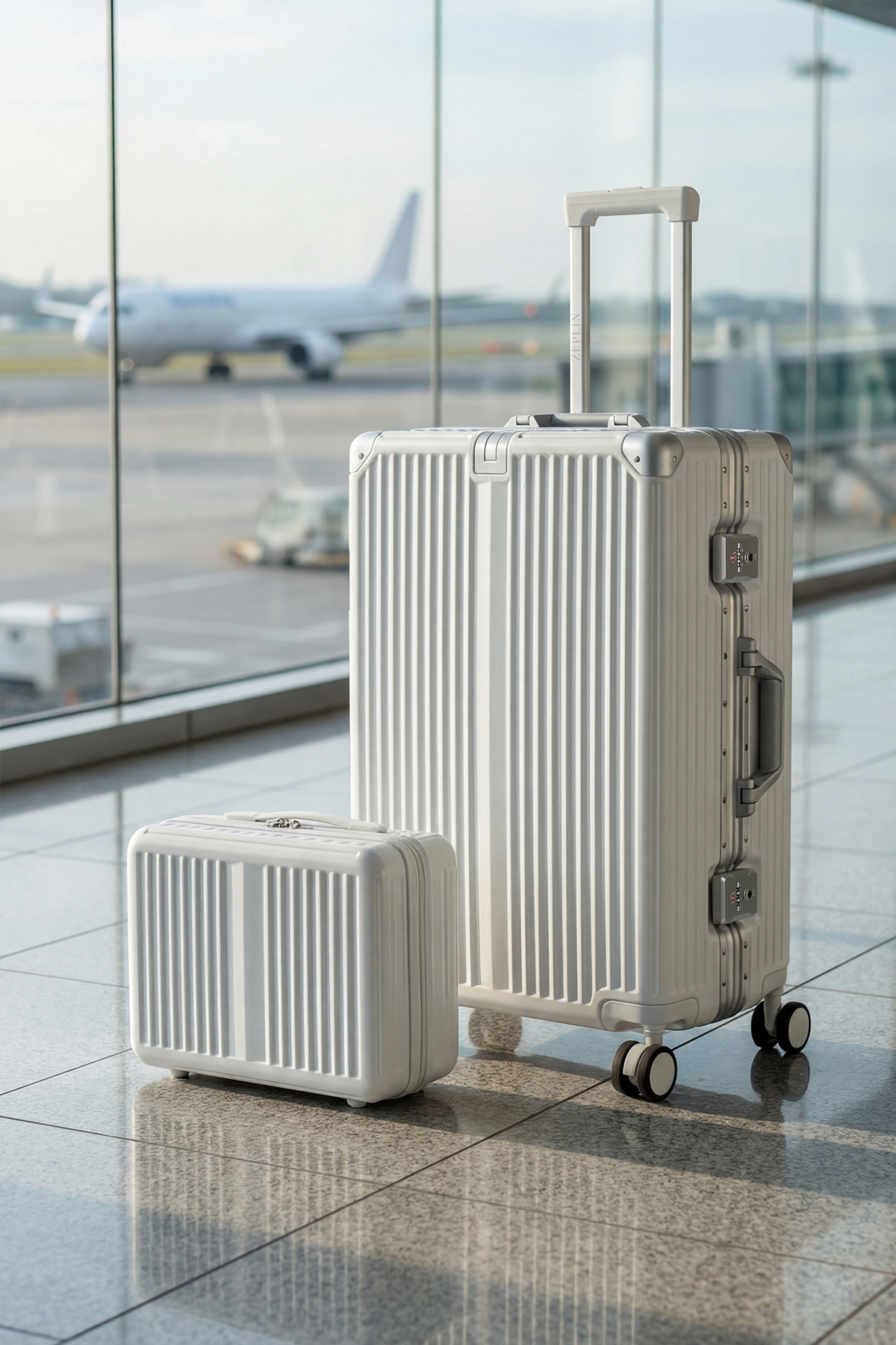 Joya PC Policarbon 2'li Valiz Seti (Orta ve Makyaj) Beyaz