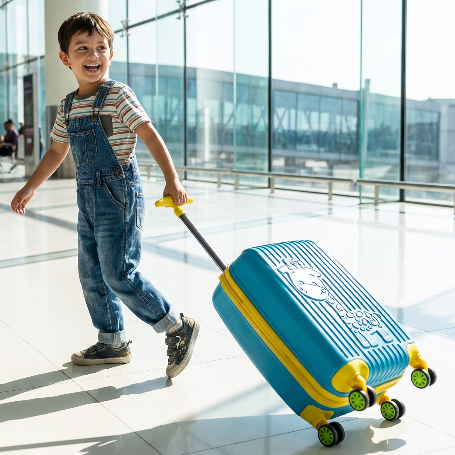 Kids Abs Çocuk Valizi Zürafa Mavi