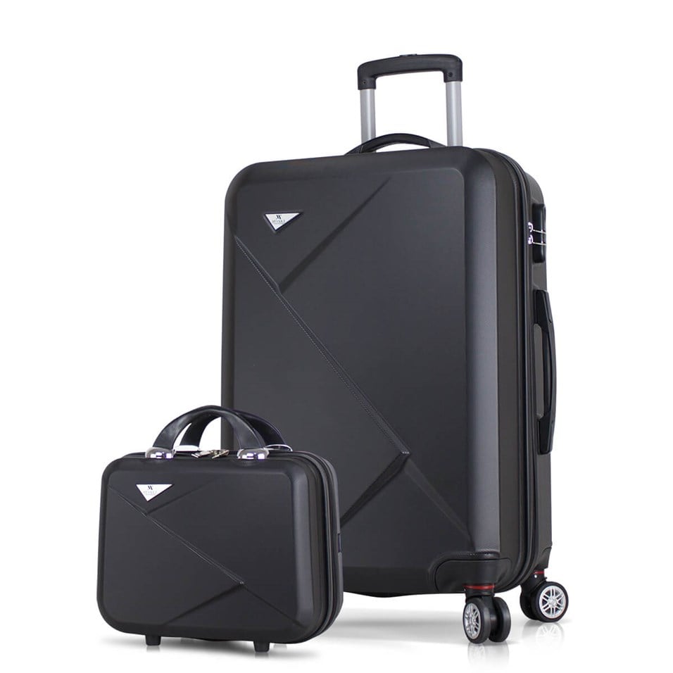 My Valice Diamond Abs 2'li Valiz Seti (Makyaj + Orta Boy) Siyah