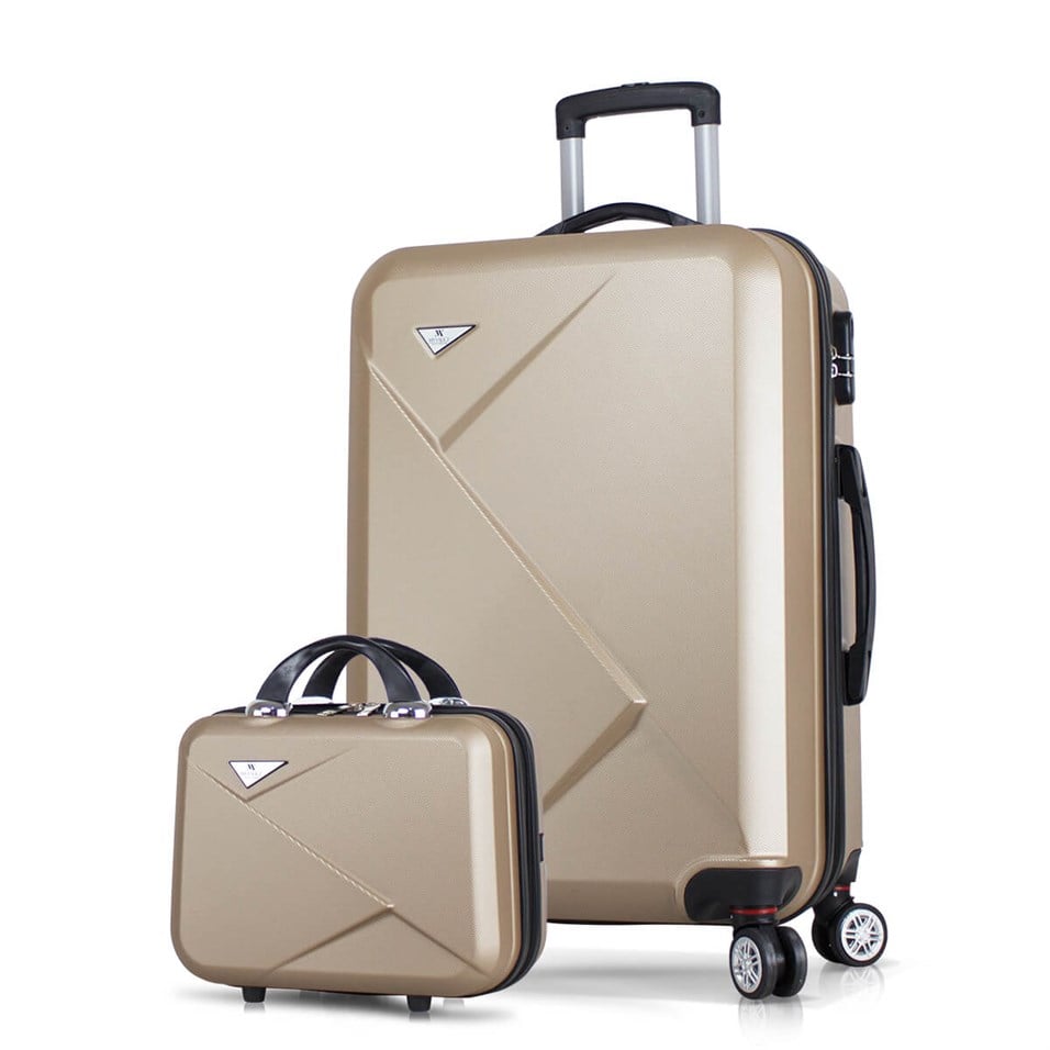 My Valice Diamond Abs 2'li Valiz Seti (Makyaj + Orta Boy) Gold