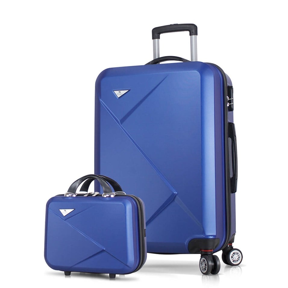 My Valice Diamond Abs 2'li Valiz Seti (Makyaj + Orta Boy) Mavi