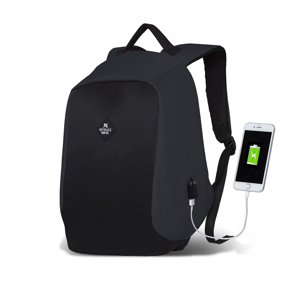 My Valice Smart Bag SECRET Usb Şarj Girişli Akıllı Sırt Çantası Füme