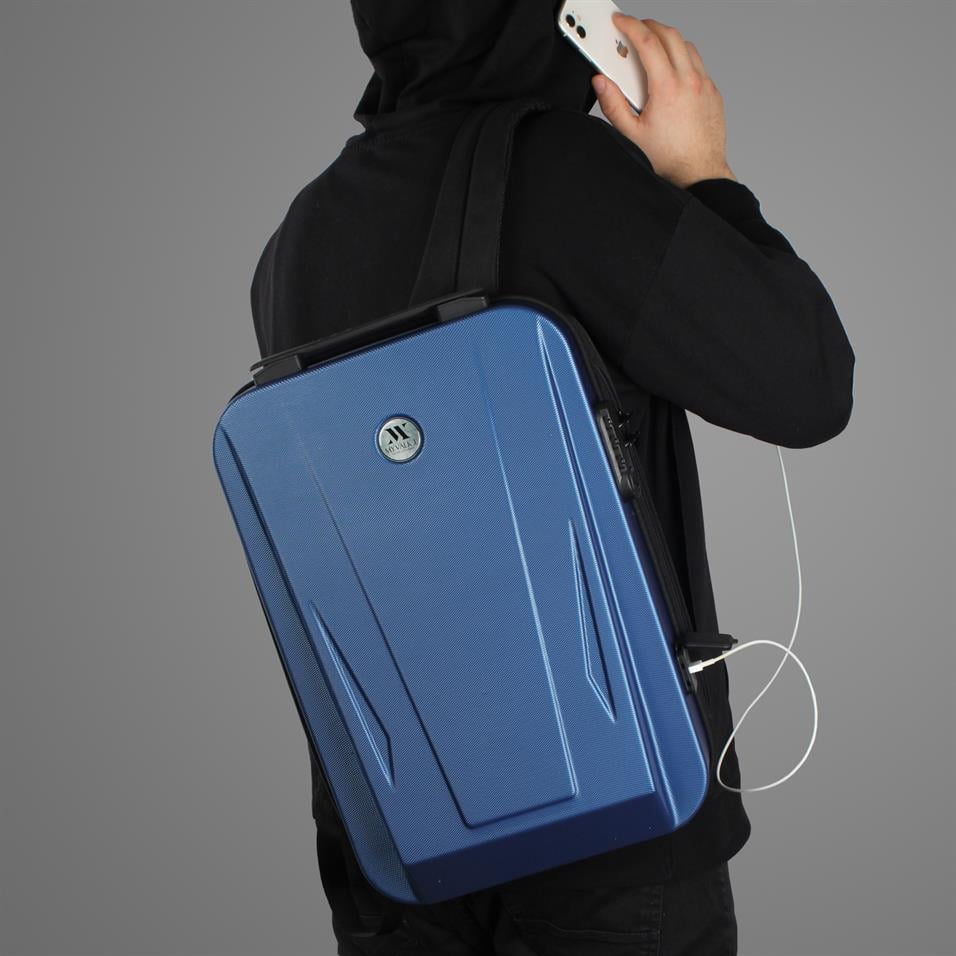 My Valice Smart Bag SHARP Usb Şarj Girişli Unisex ABS Akıllı Sırt Çantası Lacivert