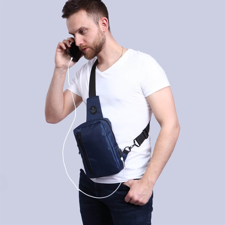 My Valice Smart Bag Usb'li Çapraz Göğüs Çantası 1508 Lacivert