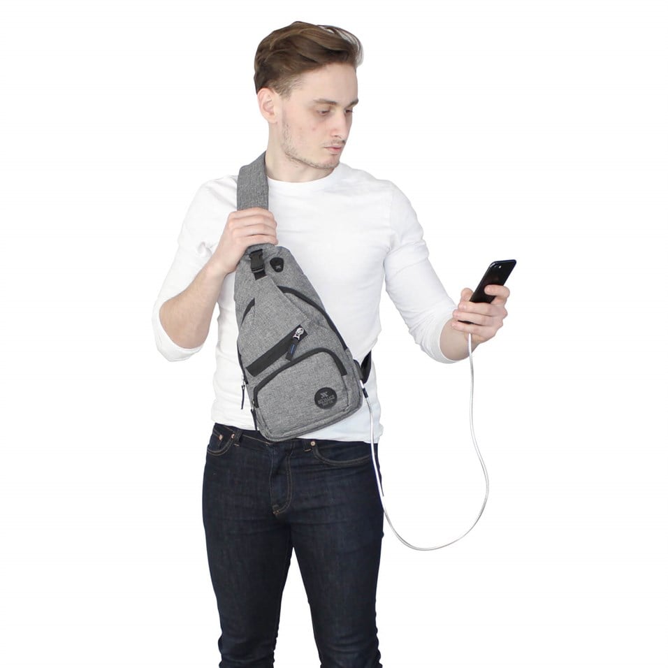 My Valice Smart Bag Usb'li Çapraz Göğüs Çantası 1503 Gri