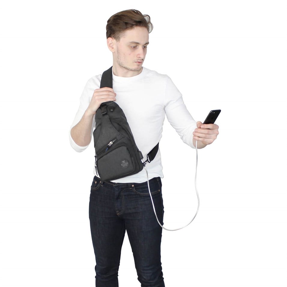 My Valice Smart Bag Usb'li Çapraz Göğüs Çantası 1503 Siyah