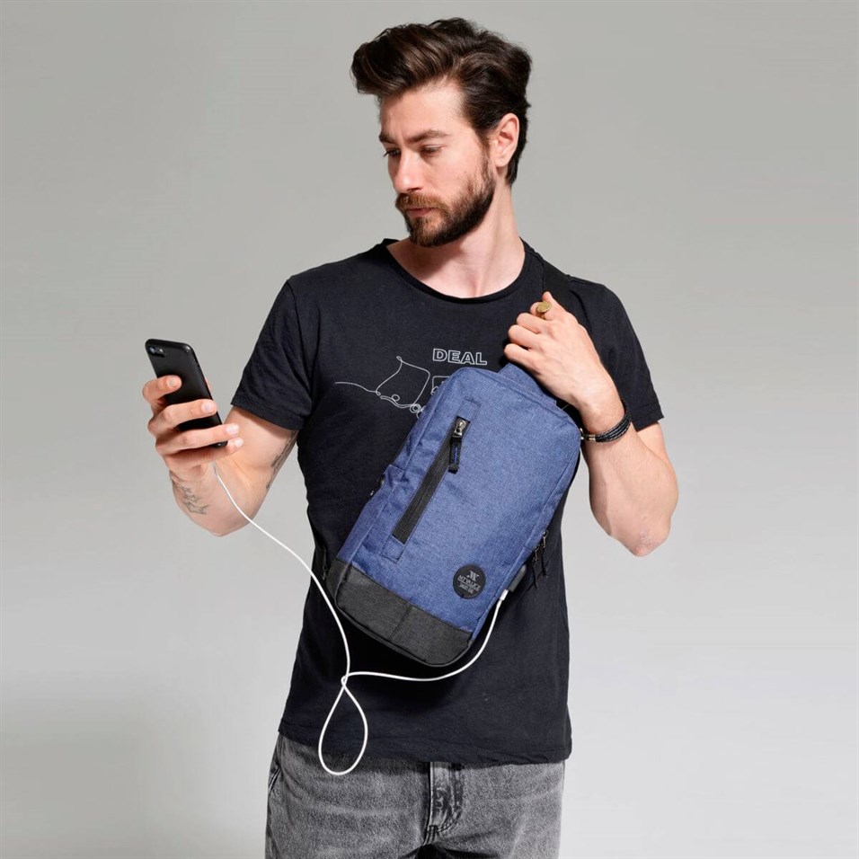 My Valice Smart Bag Usb'li Çapraz Göğüs Çantası 1501 Lacivert
