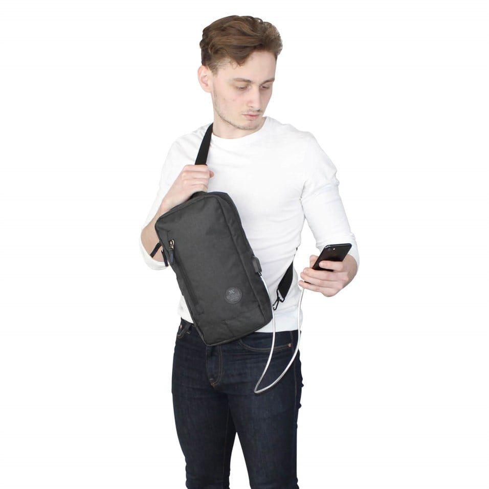 My Valice Smart Bag Usb'li Çapraz Göğüs Çantası 1501 Siyah