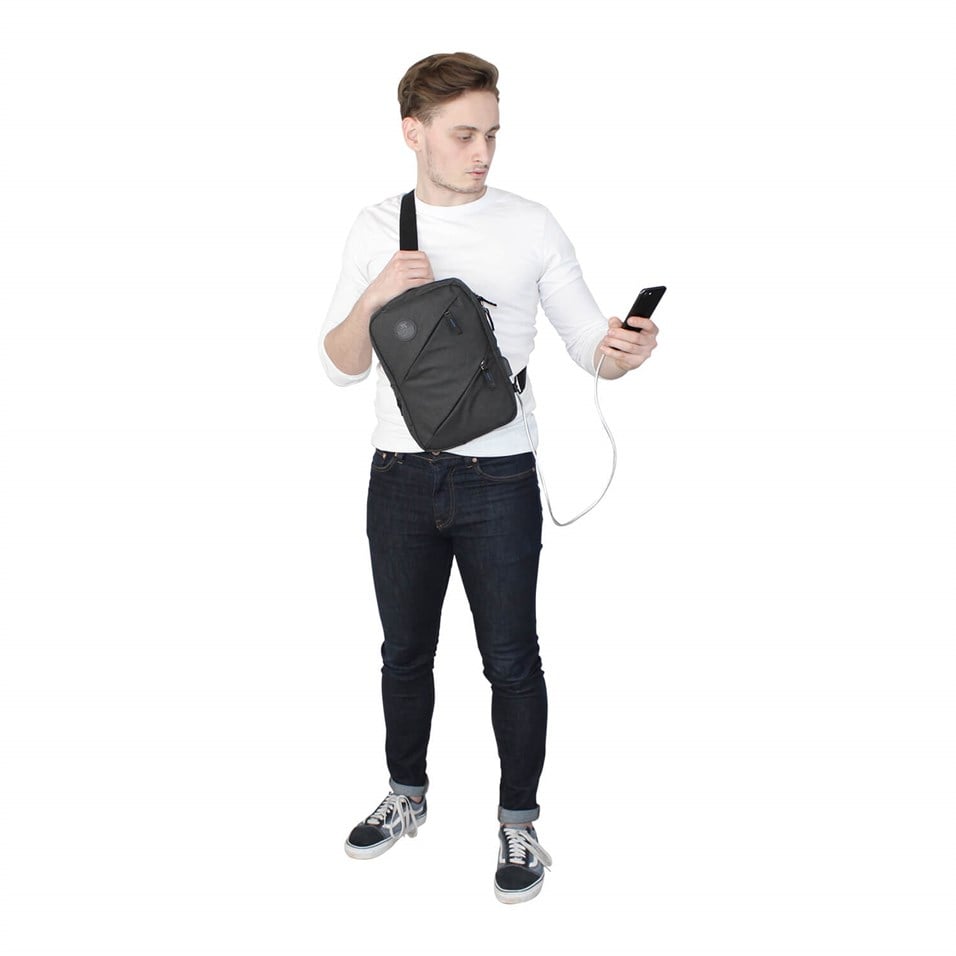 My Valice Smart Bag Usb'li Çapraz Göğüs Çantası 1504 Siyah