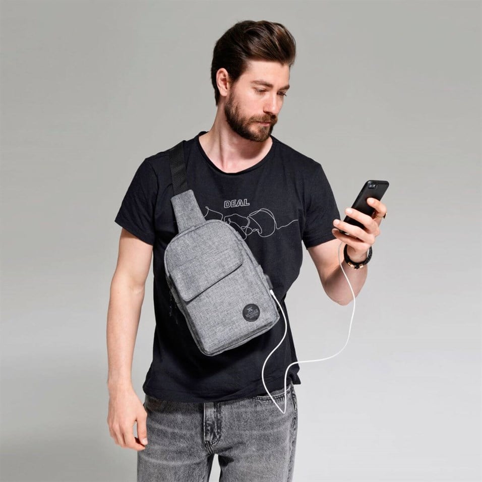 My Valice Smart Bag Usb'li Çapraz Göğüs Çantası 1505 Gri