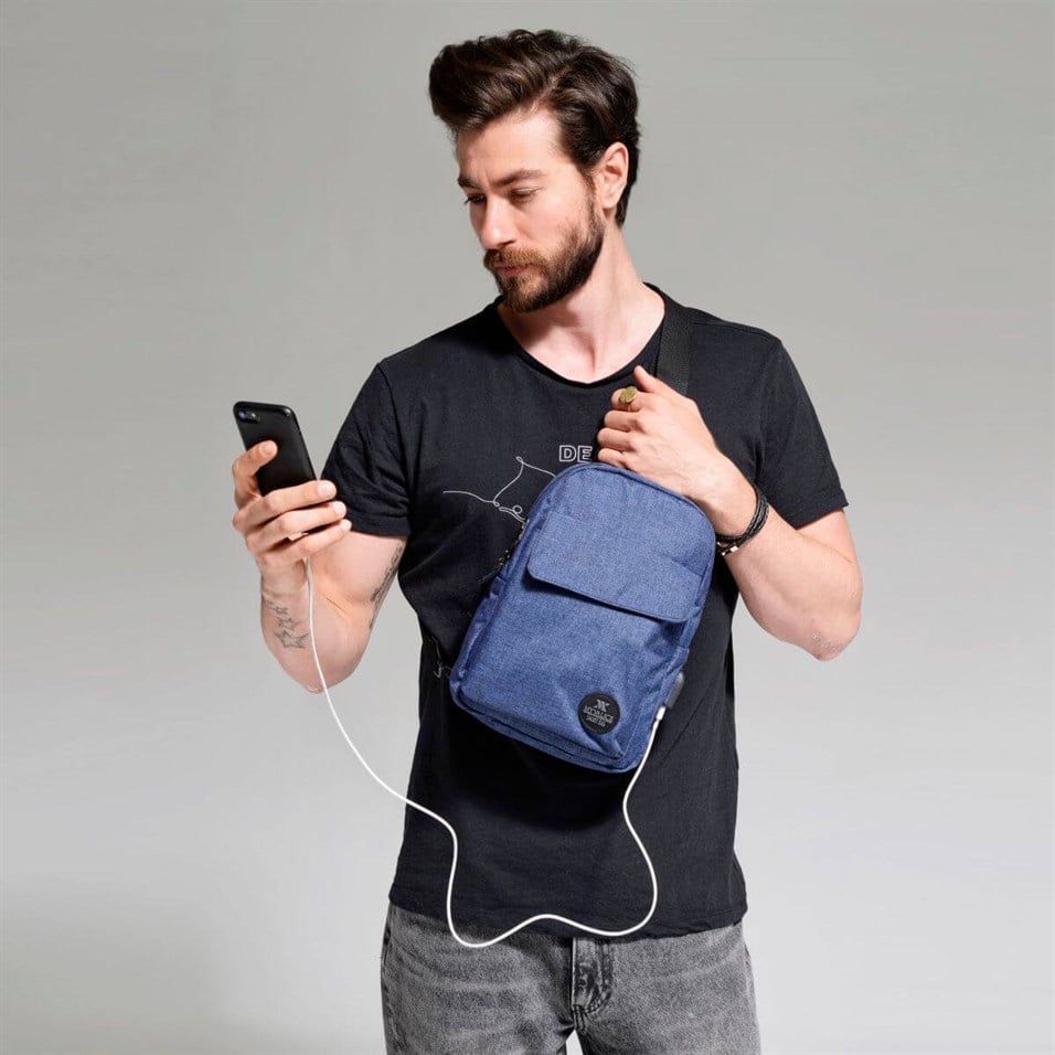 My Valice Smart Bag Usb'li Çapraz Göğüs Çantası 1505 Lacivert