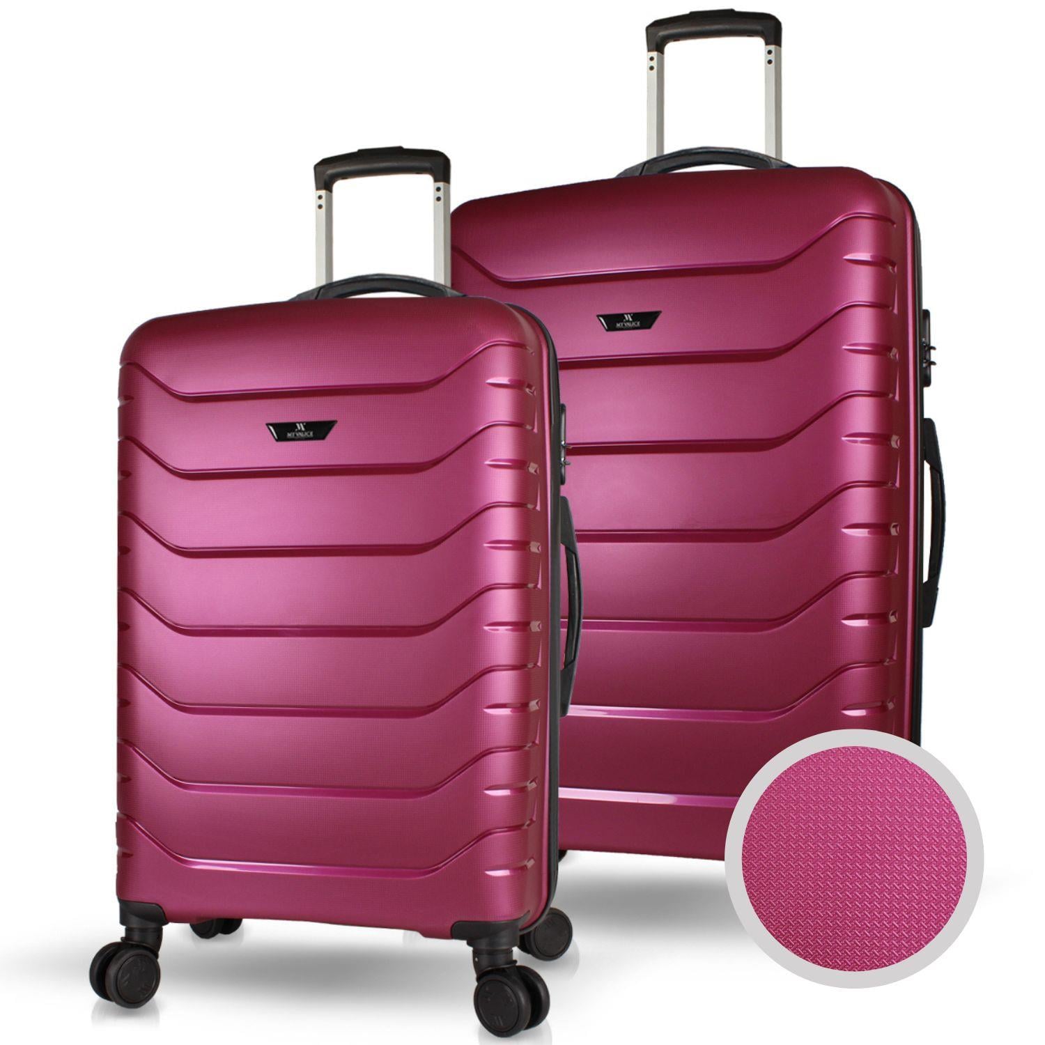 My Valice Solid PP Polipropilen Kırılmaz Orta ve Büyük Boy Mürdüm 2'li Valiz Seti