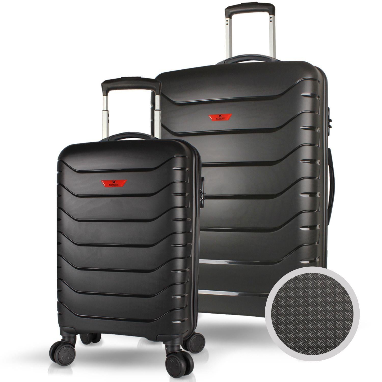 My Valice Solid PP Polipropilen Kırılmaz Kabin ve Büyük Boy Siyah 2'li Valiz Seti