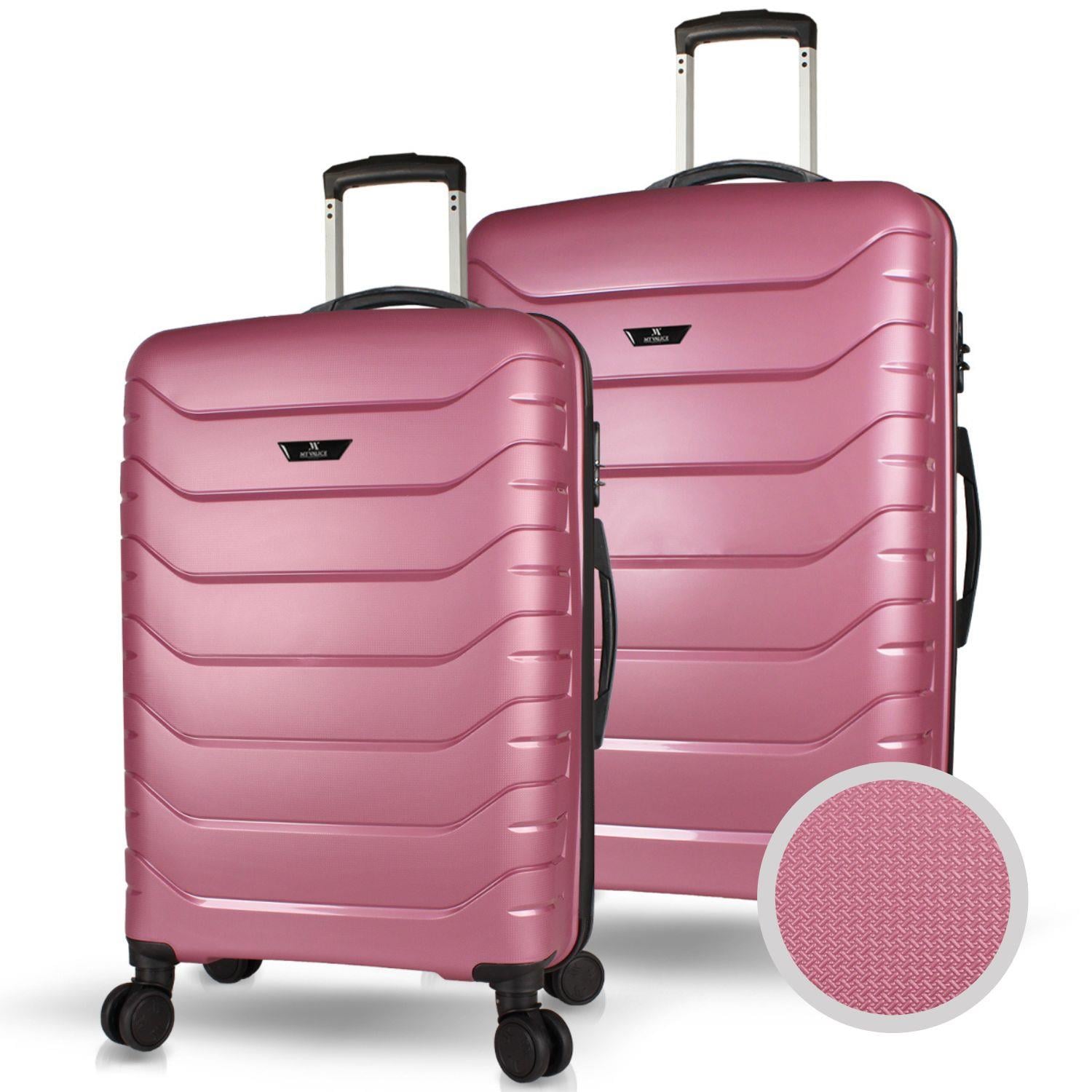 My Valice Solid PP Polipropilen Kırılmaz Orta ve Büyük Boy Gülkurusu 2'li Valiz Seti