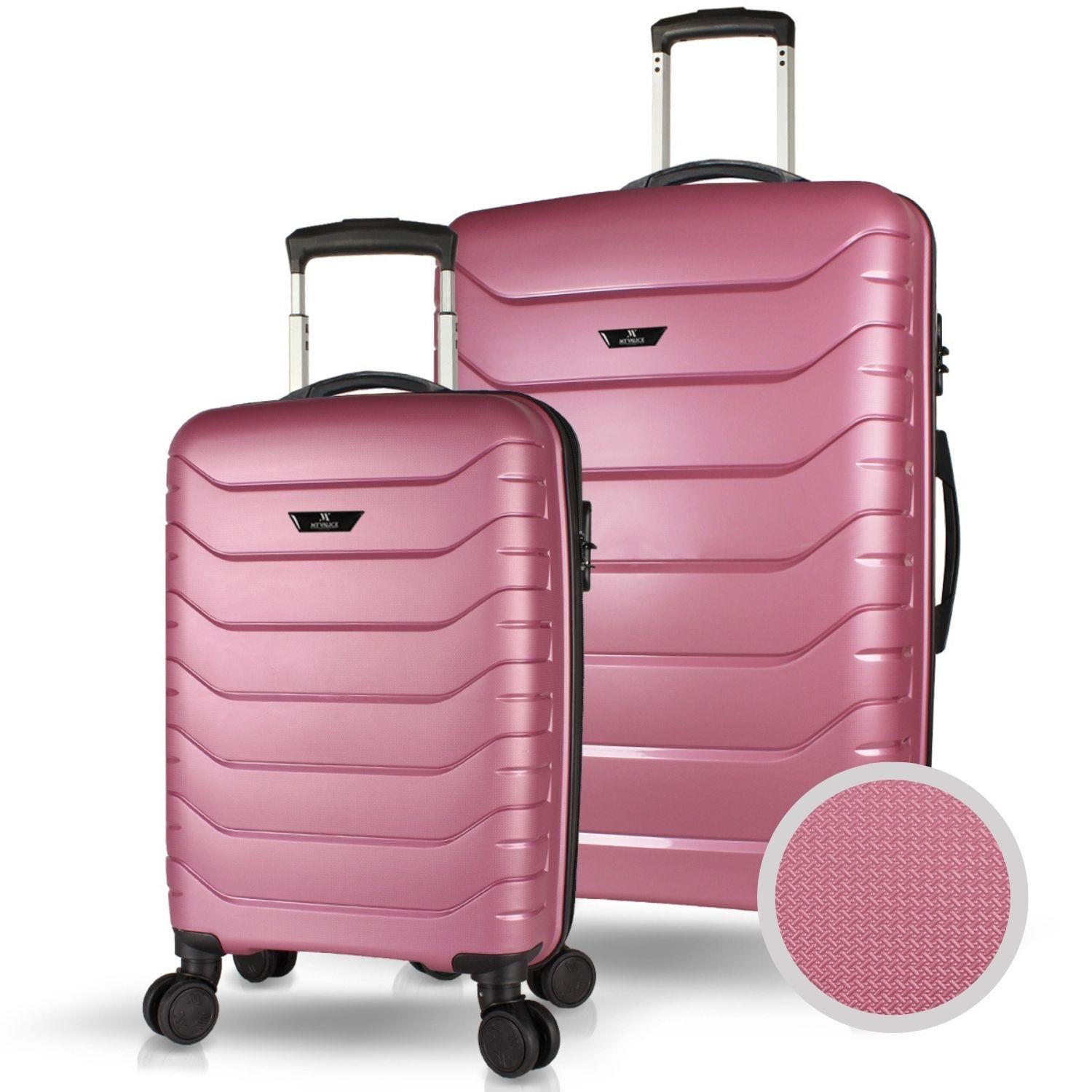 My Valice Solid PP Polipropilen Kırılmaz Kabin ve Orta Boy Gülkurusu 2'li Valiz Seti