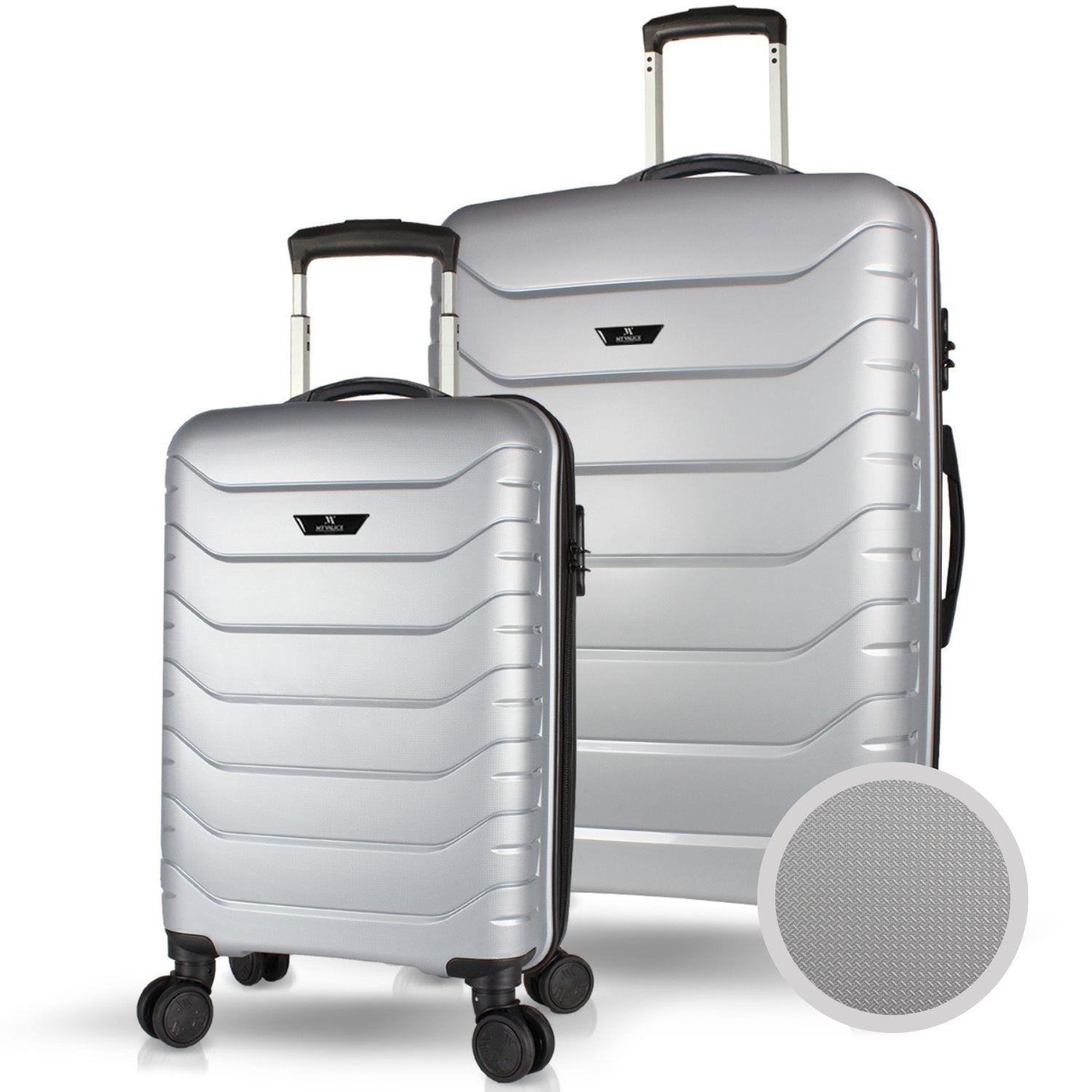 My Valice Solid PP Polipropilen Kırılmaz Kabin ve Büyük Boy Gümüş Gri 2'li Valiz Seti