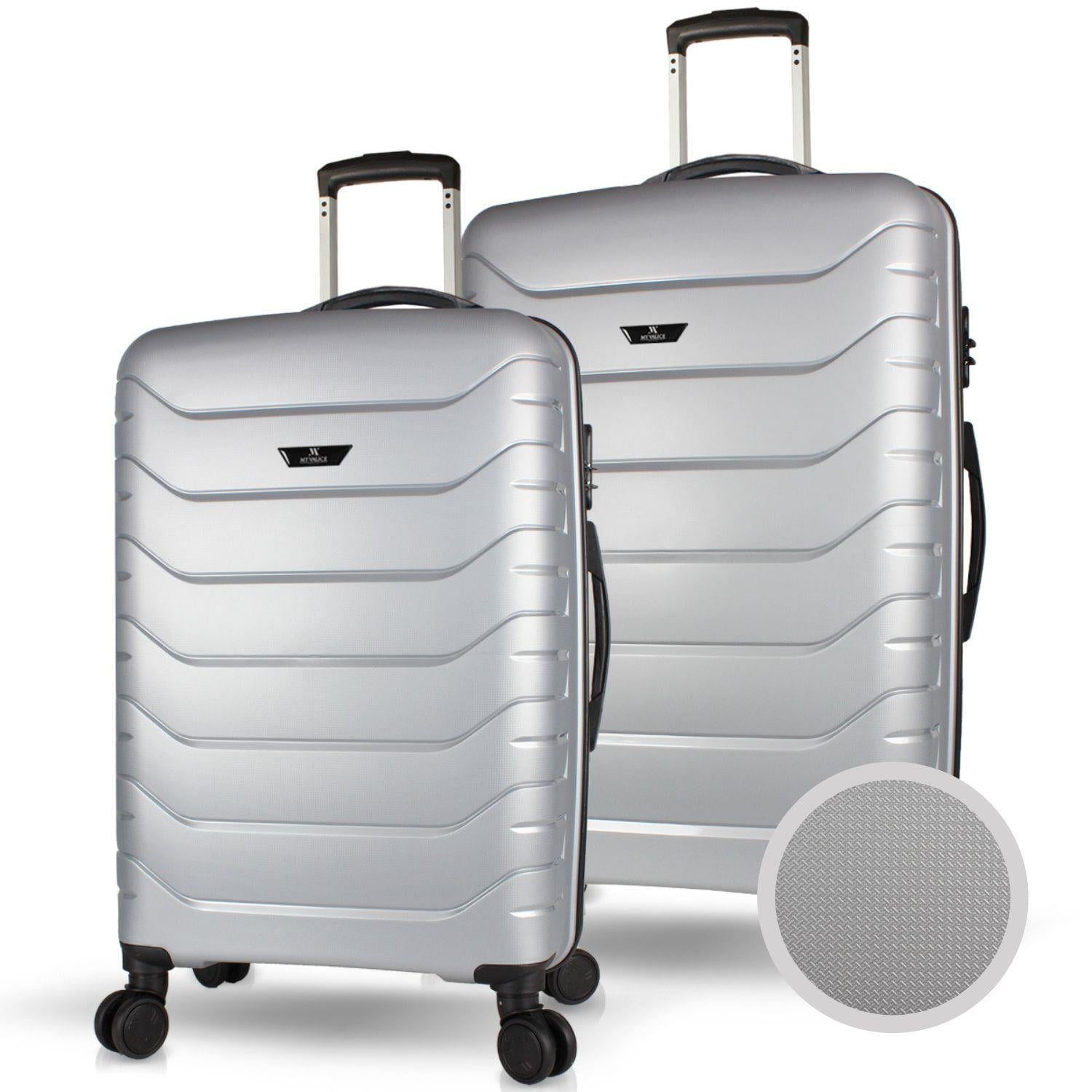 My Valice Solid PP Polipropilen Kırılmaz Orta ve Büyük Boy Gümüş Gri 2'li Valiz Seti