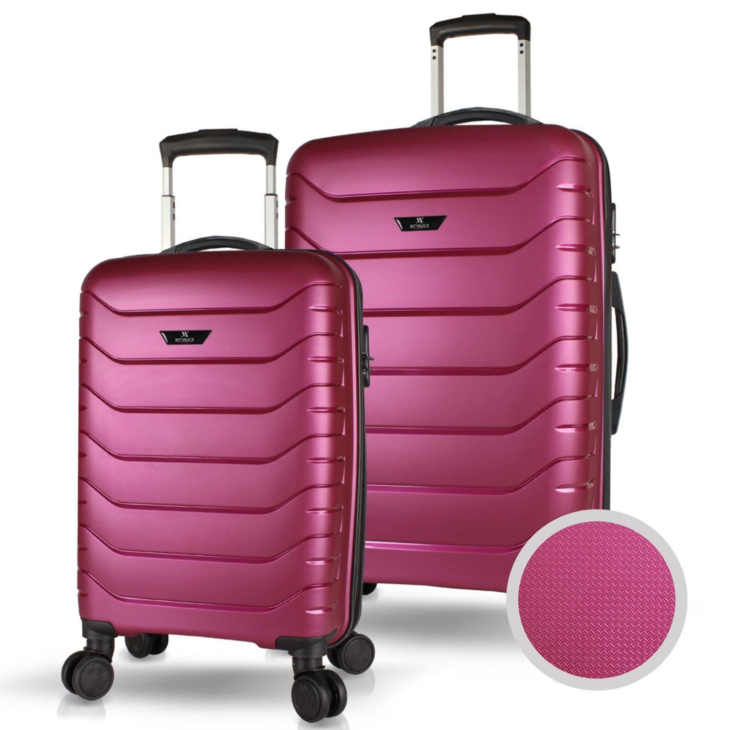 My Valice Solid PP Polipropilen Kırılmaz Kabin ve Orta Boy Mürdüm 2'li Valiz Seti