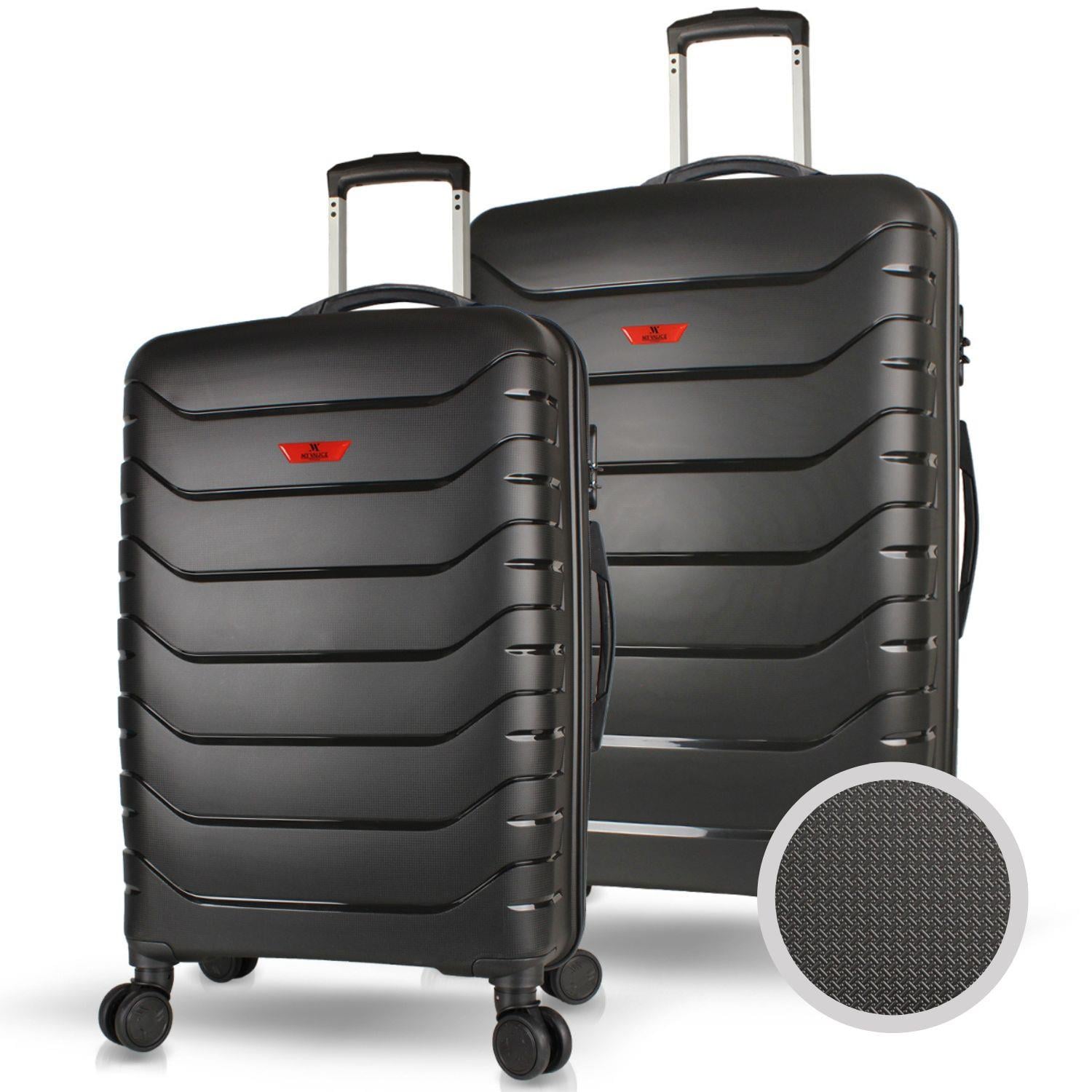 My Valice Solid PP Polipropilen Kırılmaz Orta ve Büyük Boy Siyah 2'li Valiz Seti