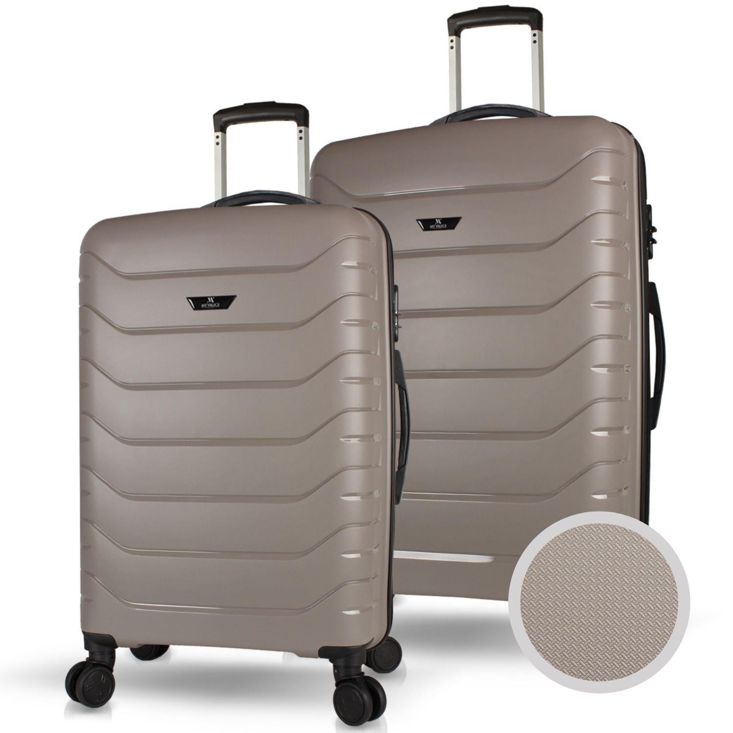 My Valice Solid PP Polipropilen Kırılmaz Orta ve Büyük Boy Platin Gri 2'li Valiz Seti