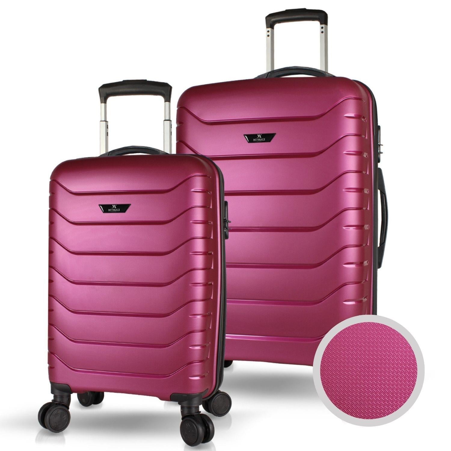 My Valice Solid PP Polipropilen Kırılmaz Kabin ve Büyük Boy Mürdüm 2'li Valiz Seti
