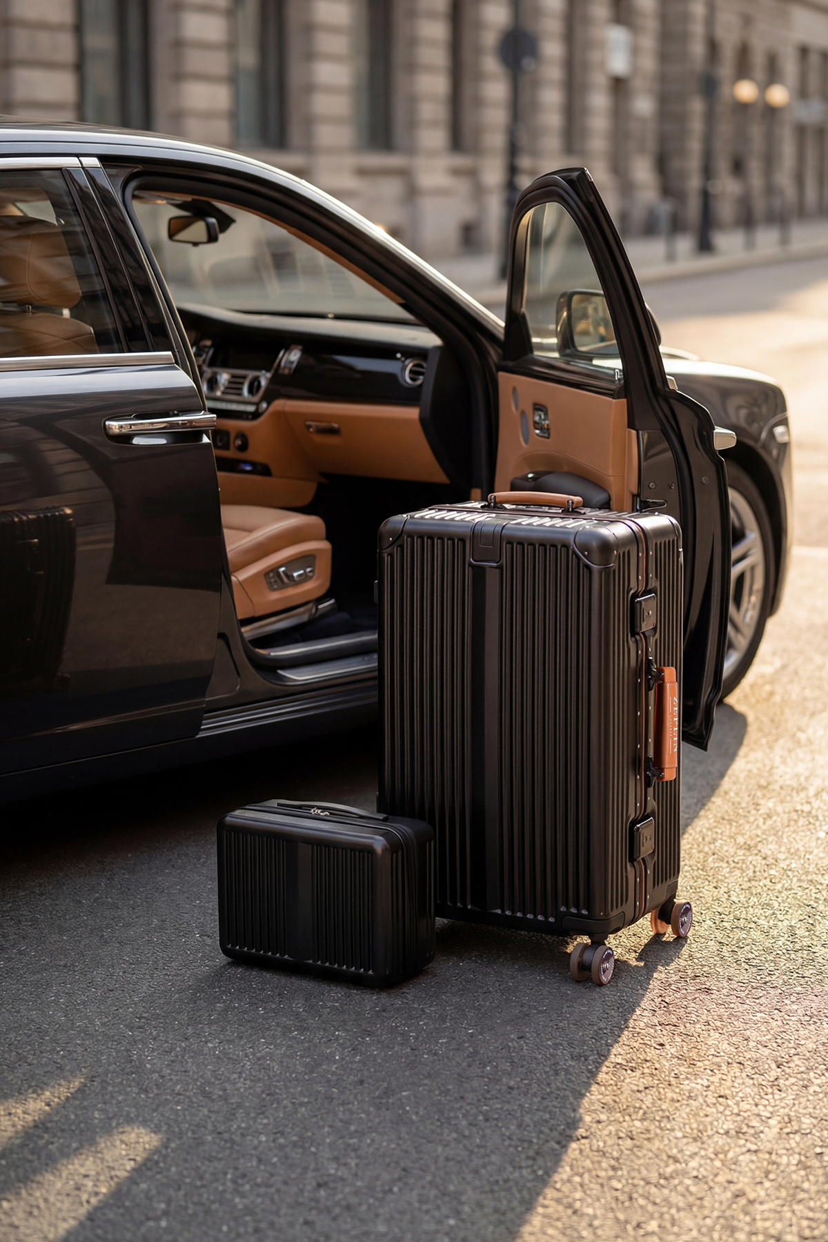 Zeplin Boxy PC Policarbon 2'li Valiz Seti (Orta ve Makyaj) Siyah-Kahve