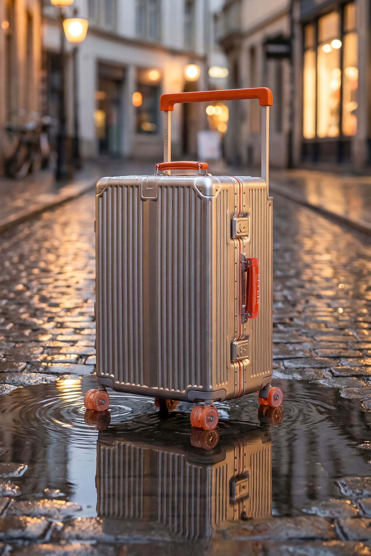 Zeplin Boxy PC Policarbon Orta Boy Valiz Silver-Turuncu