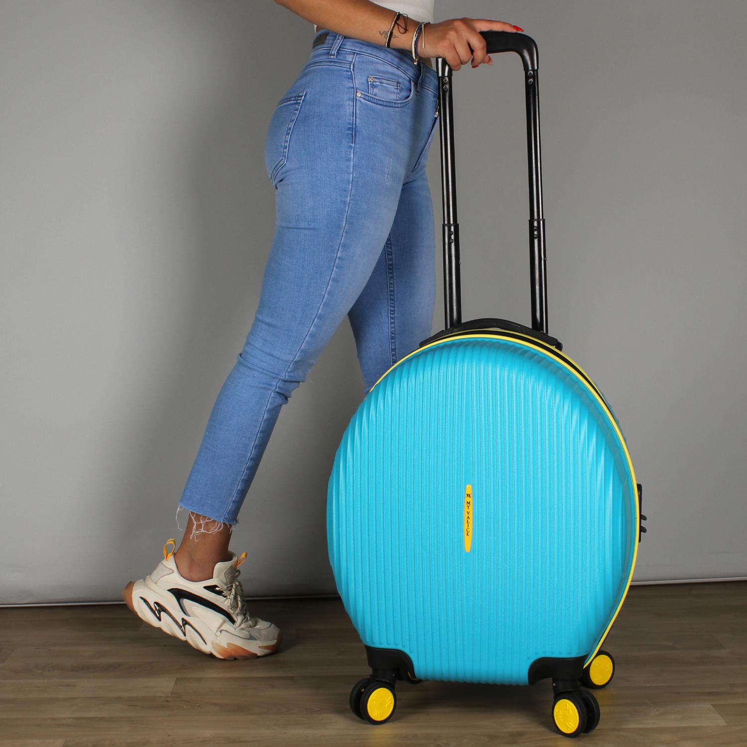My Valice Bubble Abs Round Luggage Turquoise
