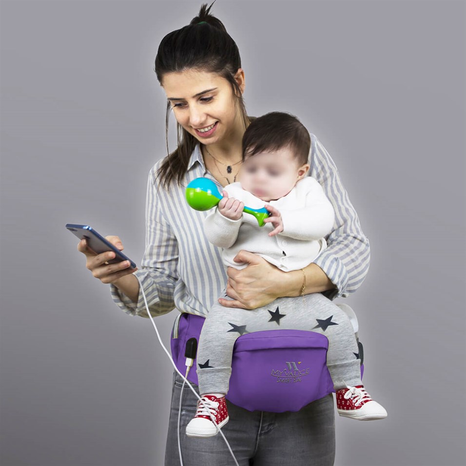 My Valice Carry Bel Destekli Ana Kucağı Bebek Taşıyıcı Kanguru Mor | My  Valice