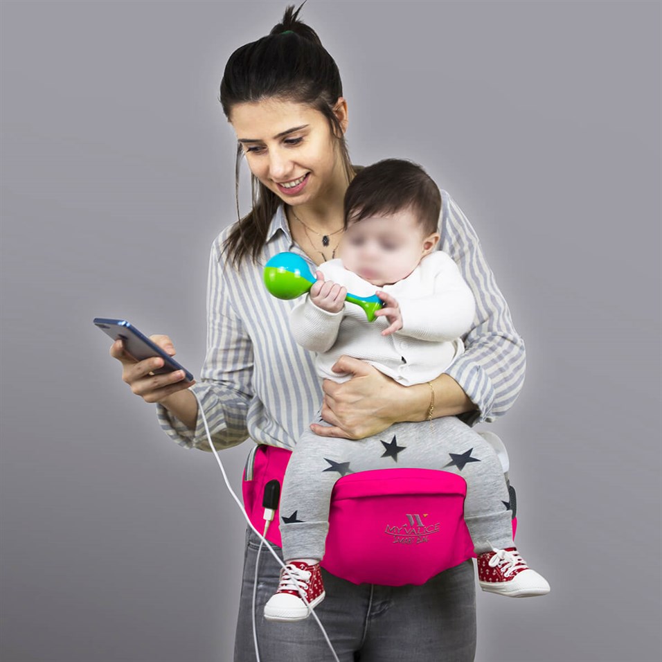 My Valice Carry Bel Destekli Ana Kucağı Bebek Taşıyıcı Kanguru Pembe | My  Valice