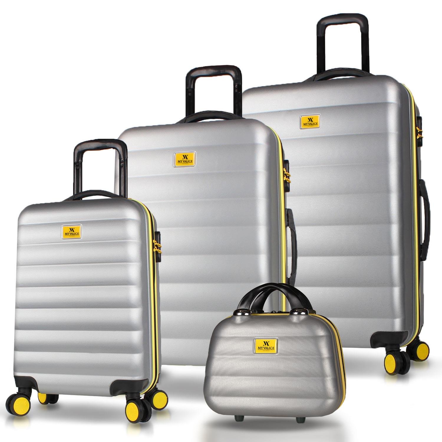 My Valice Colors Abs Kabin Orta Büyük ve Makyaj Boy Gri 4'lü Travel Valiz Seti