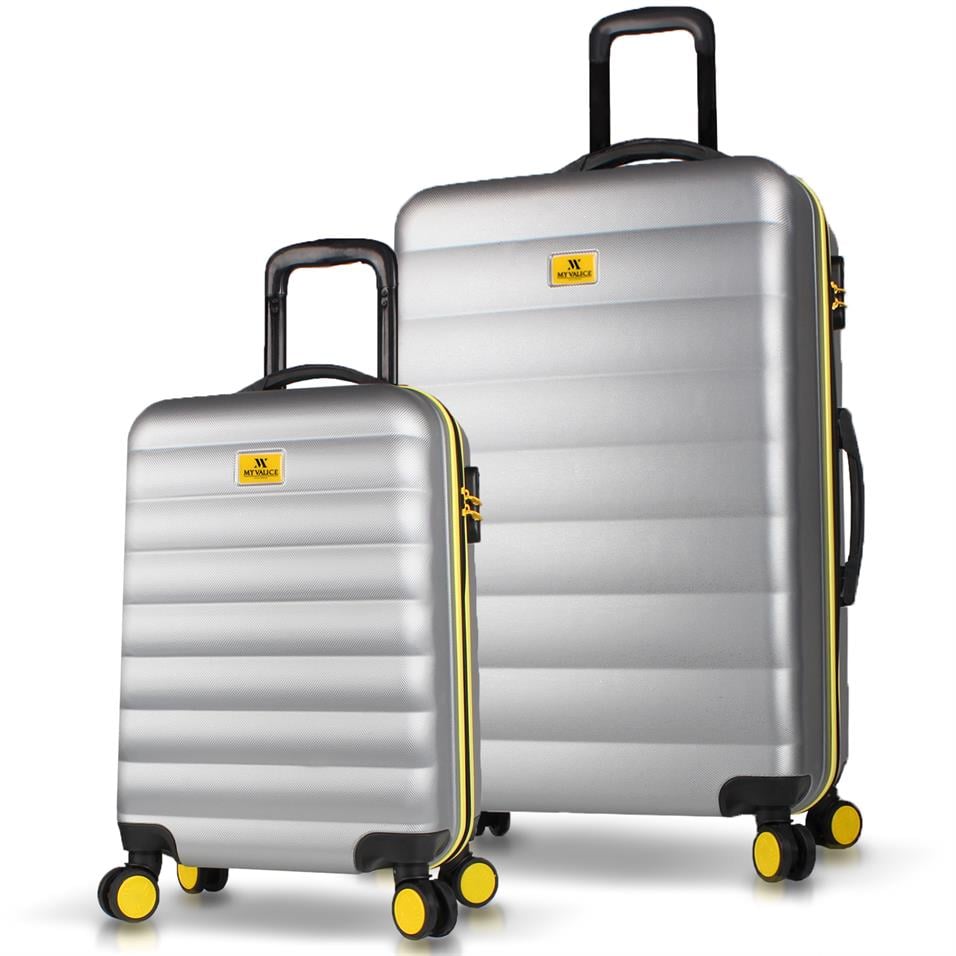 My Valice Colors Abs Kabin ve Büyük Boy Gri  2'li Valiz Seti