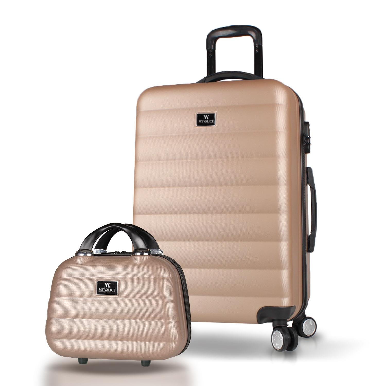 My Valice Colors Abs Makyaj ve Orta Boy Gold  2'li Valiz Seti