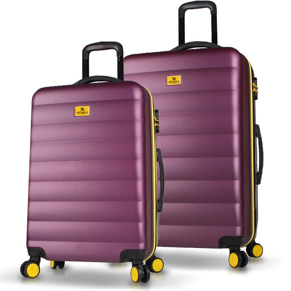 My Valice Colors Abs Orta ve Büyük Boy Mürdüm  2'li Valiz Seti