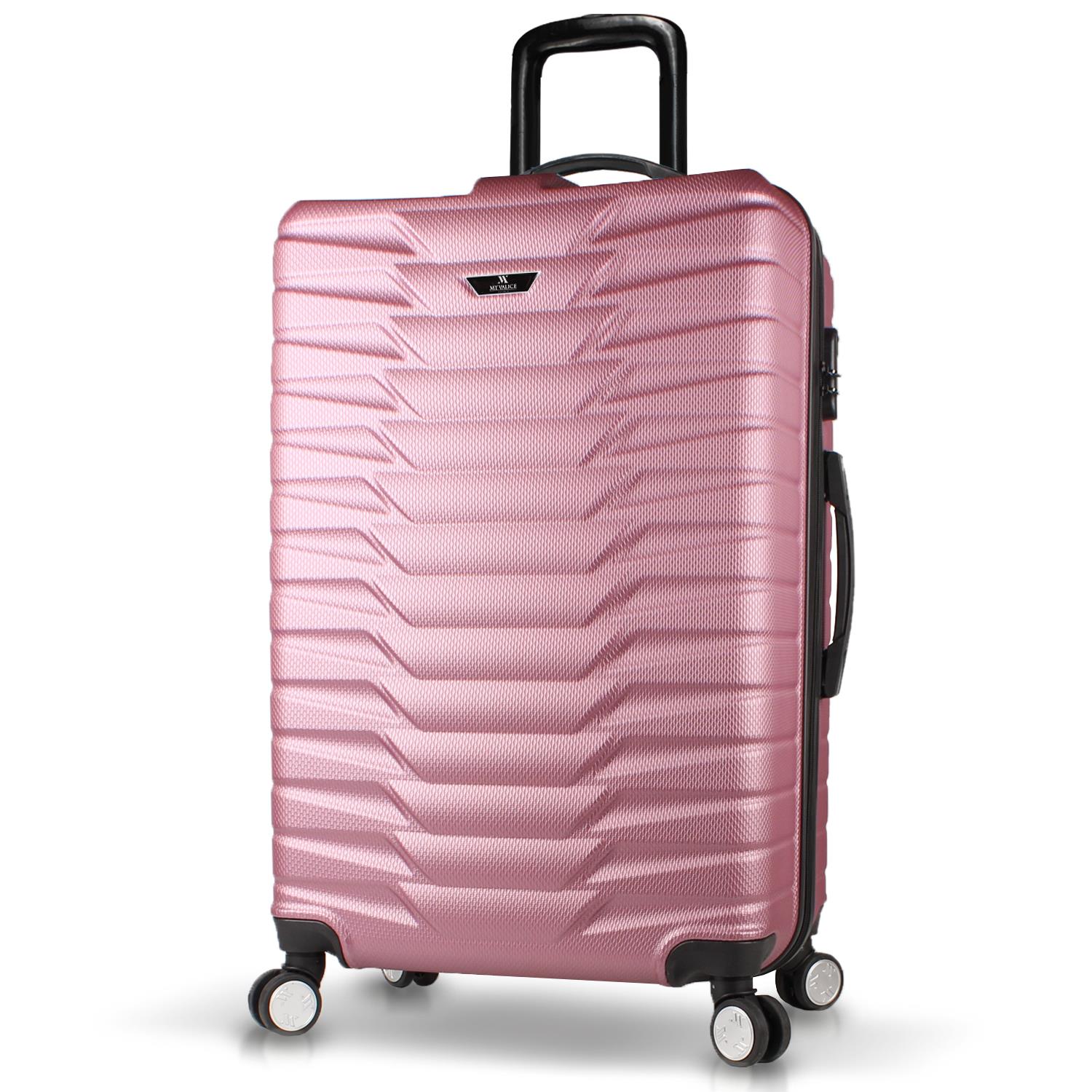 My Valice Croc Abs Large Size Luggage Rose Gold