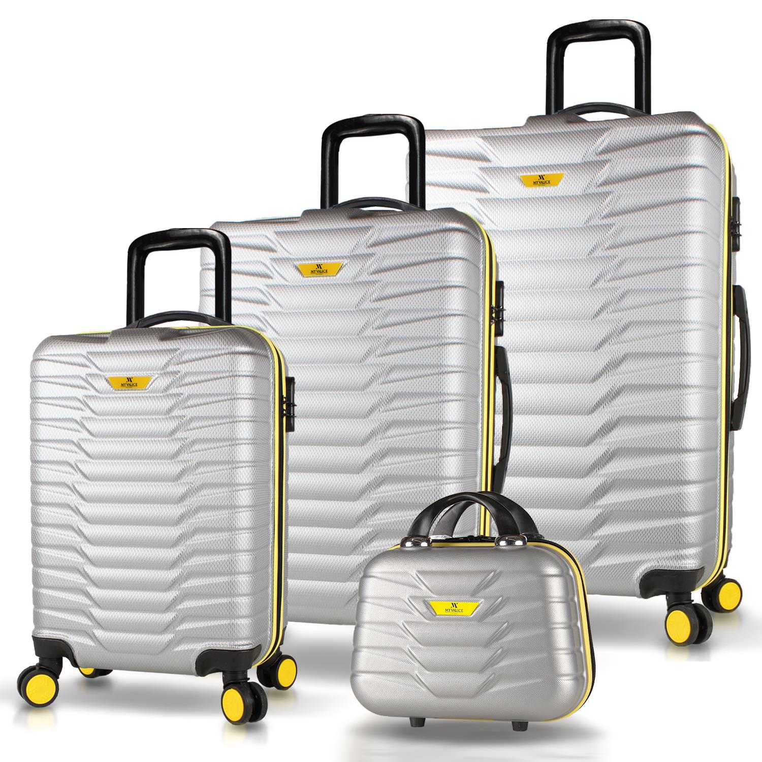 My Valice Croc Abs Kabin Orta Büyük ve Makyaj Boy Gri 4'lü Travel Valiz Seti