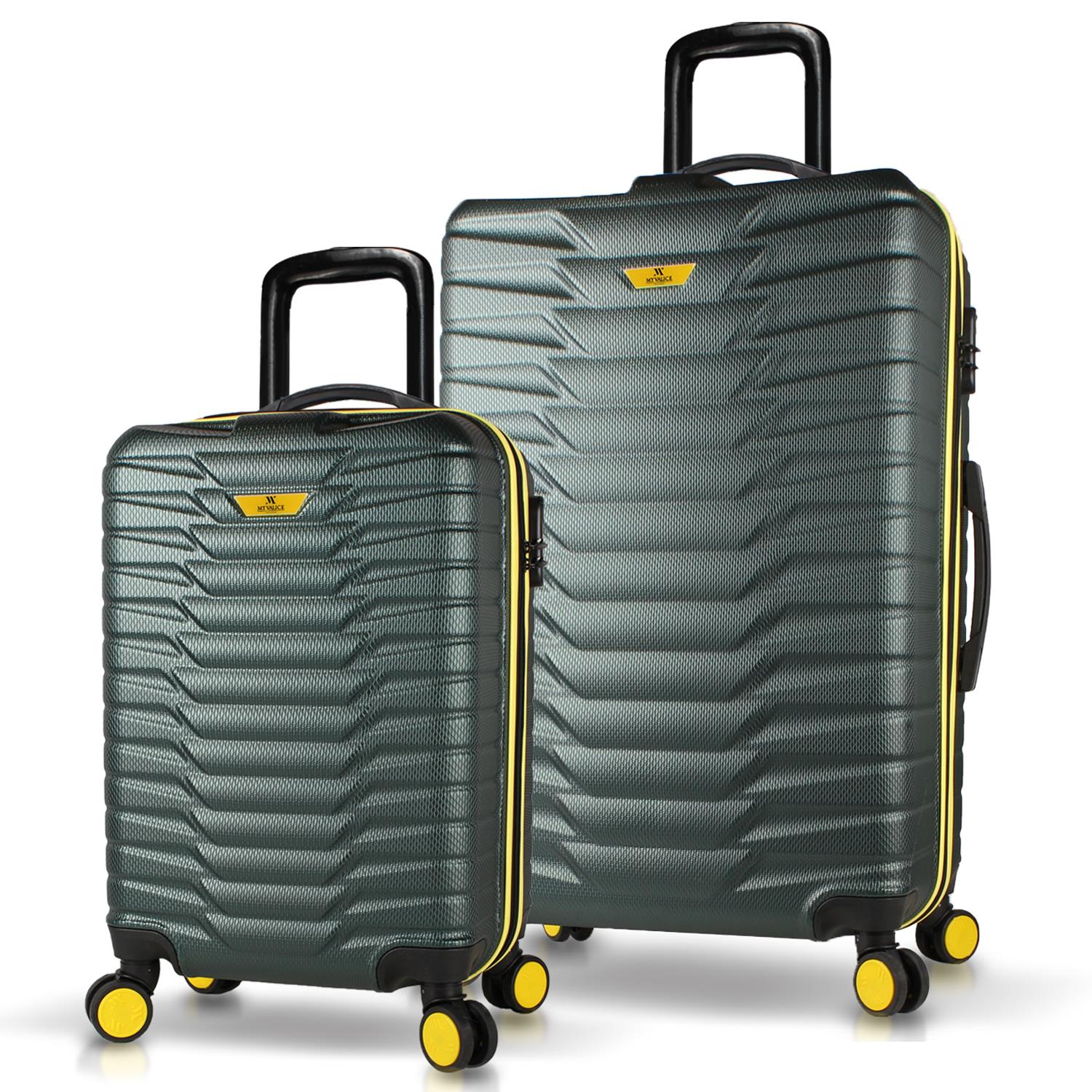 My Valice Croc Abs Cabin and Large Size Set of 2 Luggage Set Khaki