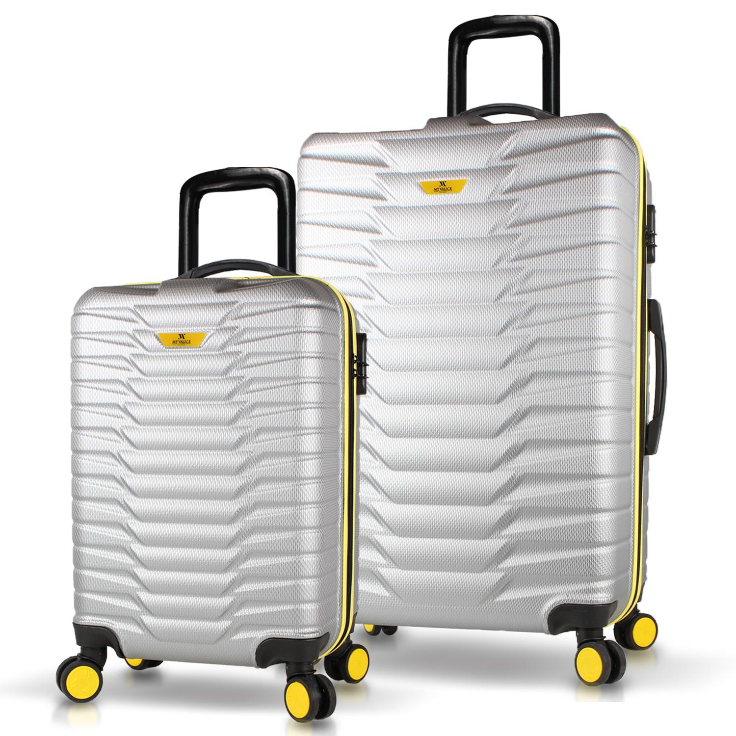 My Valice Croc Abs Cabin and Large Size Set of 2 Luggage Set Grey