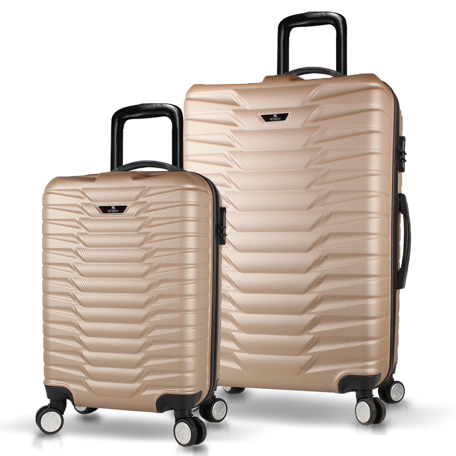 My Valice Croc Abs Cabin and Large Size Set of 2 Luggage Set Gold