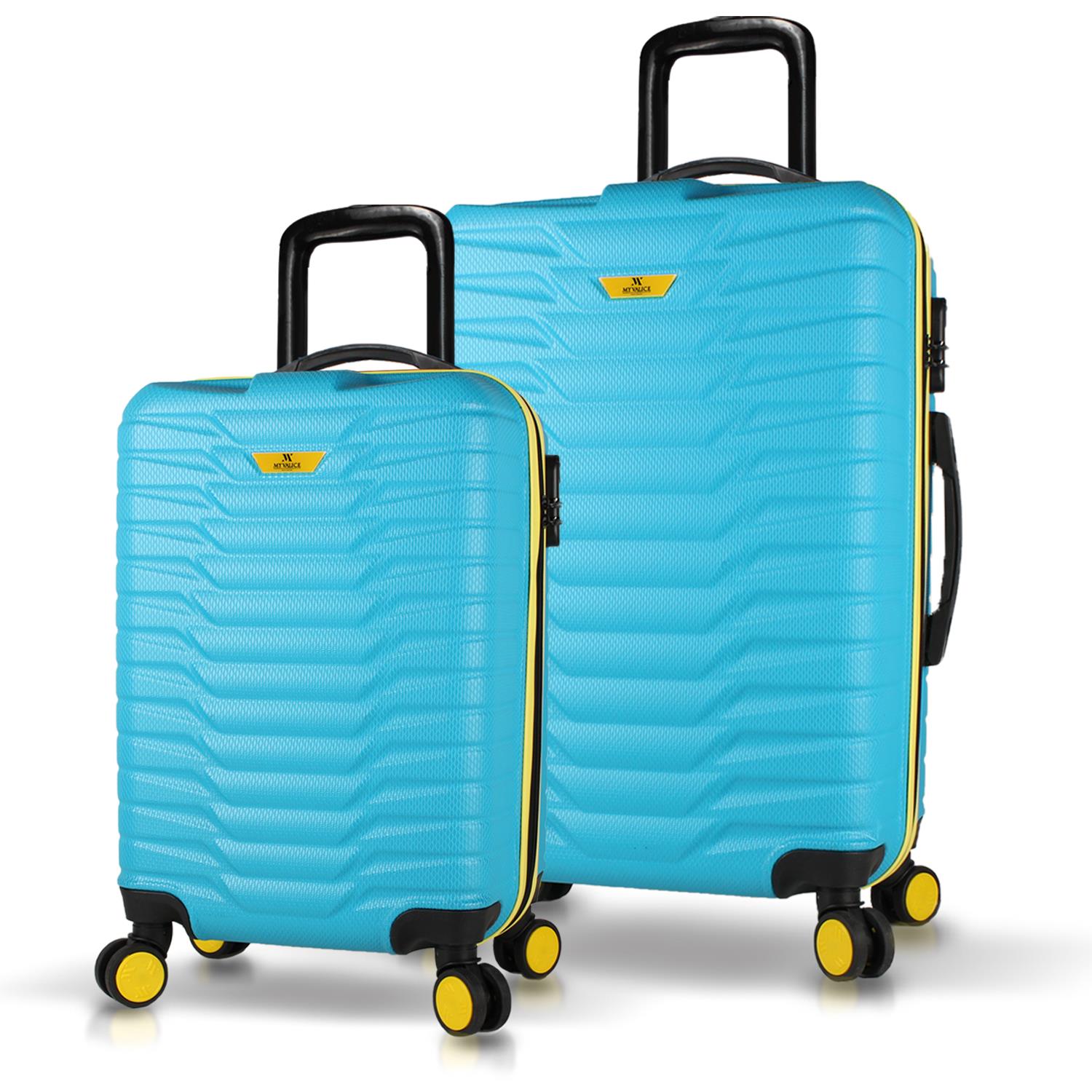 My Valice Croc Abs Cabin and Medium Size Set of 2 Luggage Set Turquoise