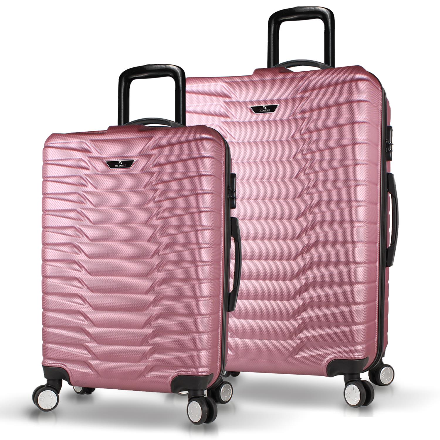 My Valice Croc Abs Medium and Large Size Set of 2 Luggage Set Rose Gold